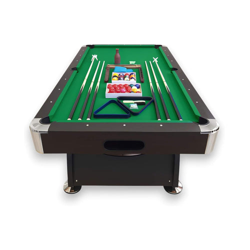 8FT Modern Green Felt Billiard Pool Table With Automatic Ball Return And Accessories Kit (SAK24870)
